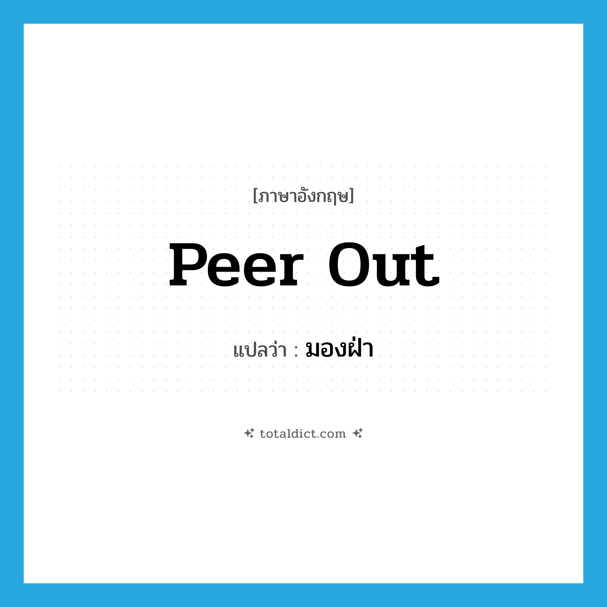 peer out แปลว่า?, คำศัพท์ภาษาอังกฤษ peer out แปลว่า มองฝ่า ประเภท PHRV หมวด PHRV