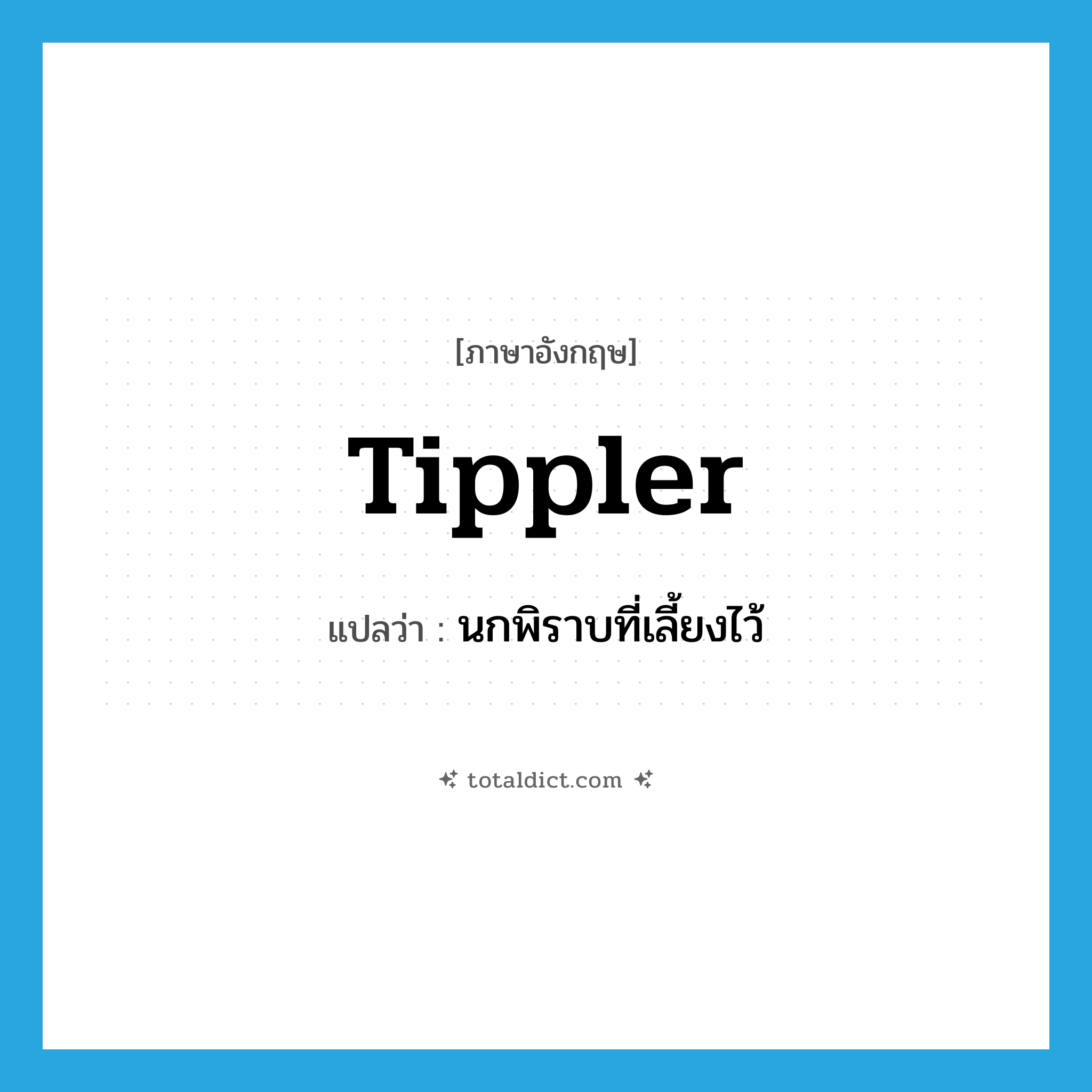 tippler แปลว่า?, คำศัพท์ภาษาอังกฤษ tippler แปลว่า นกพิราบที่เลี้ยงไว้ ประเภท N หมวด N